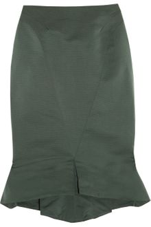 Zac Posen Folded-Hem Satin-Twill Pencil Skirt - Lyst