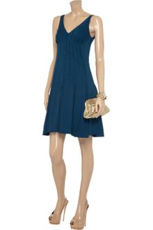 Zac Posen Pleated Crepe Dress - Lyst