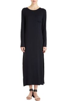 Long Sleeve Maxi Dress on Platinum Lame Jersey Cowl Neck Long Sleeve Maxi Dress In Gray   Lyst