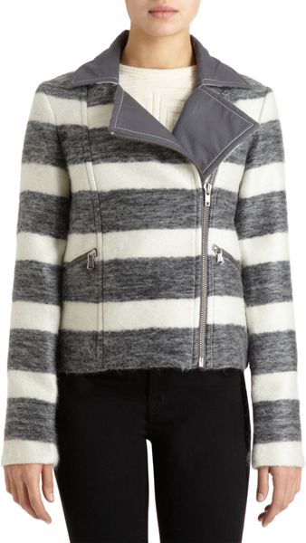Marc By Marc Jacobs Striped Moto Jacket - Lyst