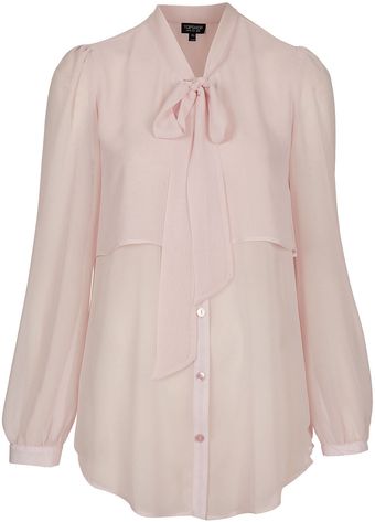 Topshop Cape Pussybow Blouse - Lyst