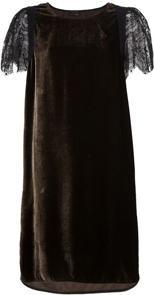 Fendi Lace Sleeve Dress - Lyst