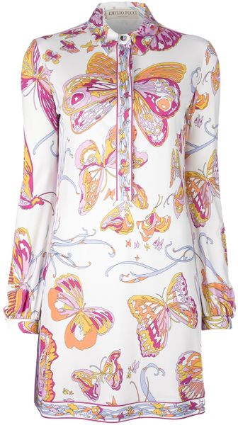 Pucci Butterfly Print Tunic Dress - Lyst