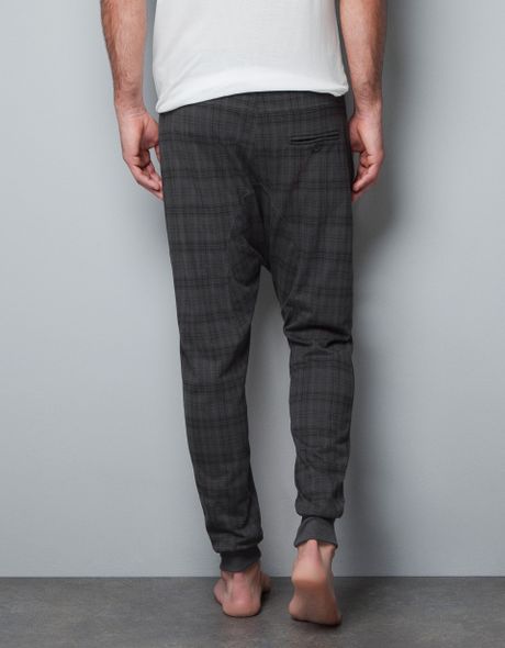 zara checked trousers mens