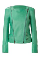 Balmain Mint Lambskin Biker Jacket