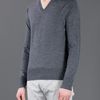 Burberry Fitted Vneck Sweater in Gray for Men (grey) - Lyst