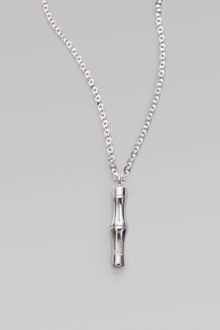 Gucci Sterling Silver Bamboo Necklace - Lyst