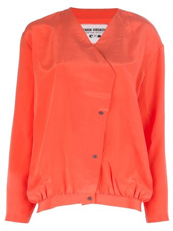 Henrik Vibskov Line Silk Blouse Scream Red - Lyst