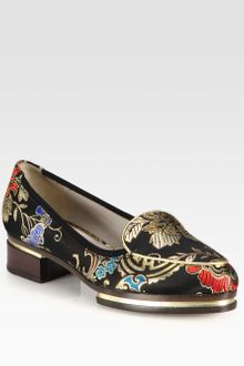 Jason Wu Brocade and Metallic Leather Stacked Loafers - Lyst