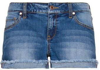 Mango Frayed Denim Shorts - Lyst