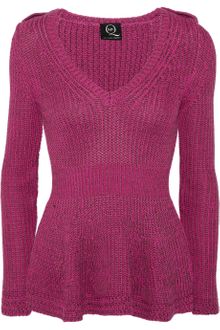 McQ by Alexander McQueen Ribbed Cottonblend Peplum Top - Lyst