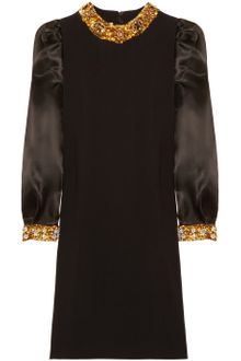 Miu Miu Embellished Cady and Silk-Organza Mini Dress - Lyst
