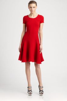 Oscar de la Renta Wool Crepe Dress - Lyst