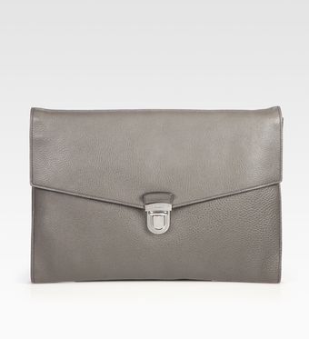 Prada Pebbled Leather Portfolio - Lyst