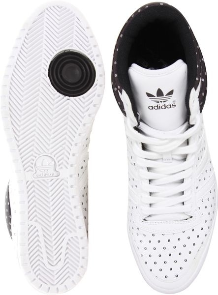 Adidas Top Ten Hi Sleek Trainers in White | Lyst