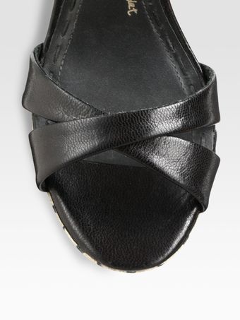 Alice + Olivia Sorell Leather Chevron Wedge Sandals - Lyst