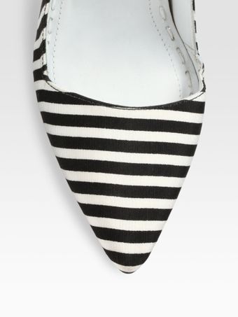Alice + Olivia Striped Canvas Pumps - Lyst