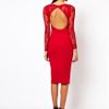 Asos Bodycon with Lace Insert in Black - Lyst