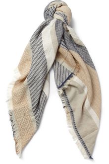 Balmain Jacquard Cotton and Linenblend Scarf - Lyst