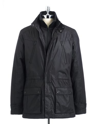 Calvin Klein Houndstooth Zipfront Coat - Lyst
