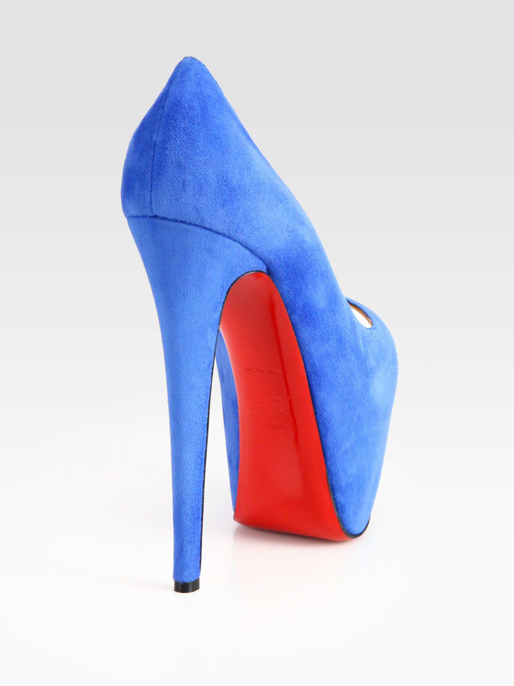 blue suede platform pumps