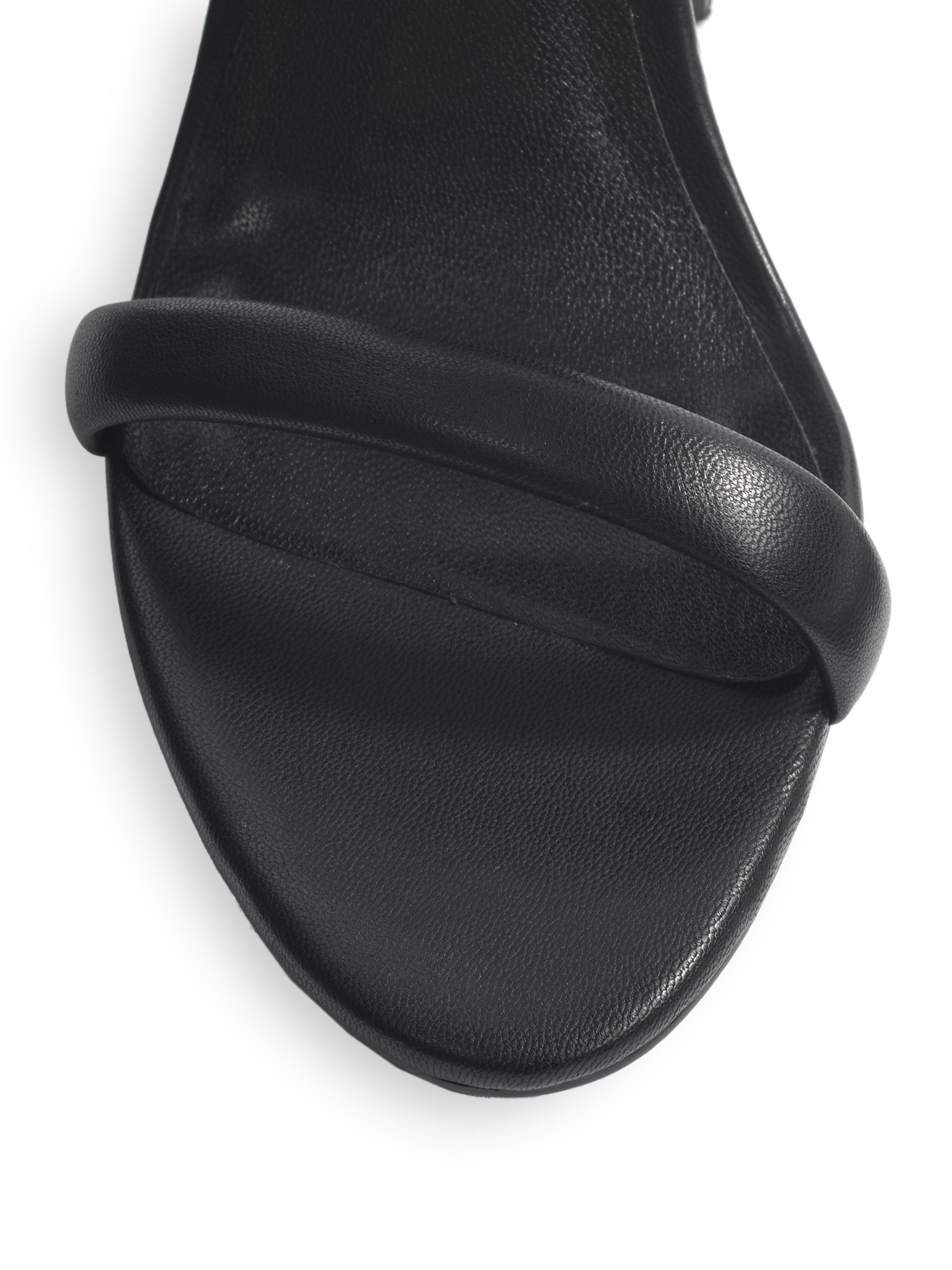 black block heel leather sandals