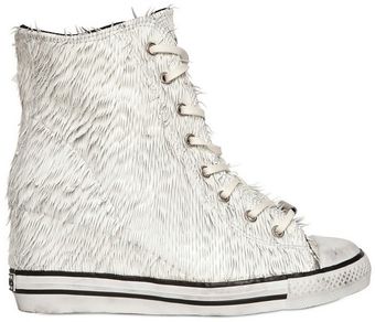 Dioniso 80mm Patent Calfskin Fringe Wedge Shoe - Lyst