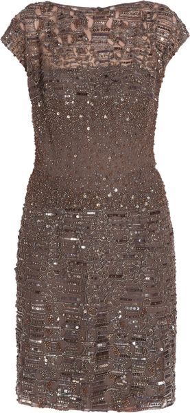 Elie Saab Cap Sleeve Full Beaded Shirt Dress - Lyst