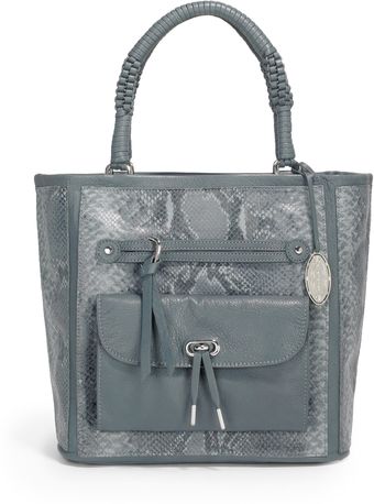 Elie Tahari Python Print Leather Tote - Lyst