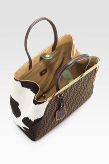 Fendi 2jours Zucca Jacquard Hair Calf Shopper - Lyst