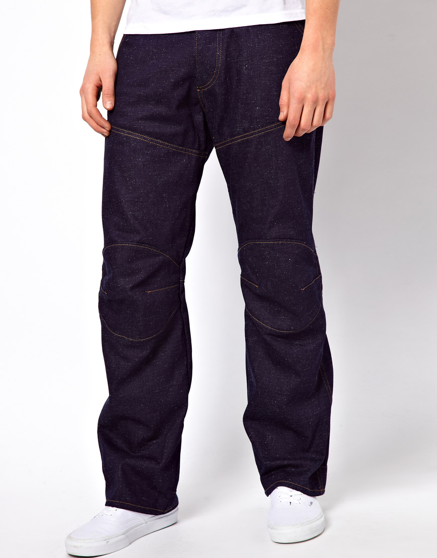 French Connection G Star Jeans Elwood 3d Loose Fit Rigid Raw in Blue