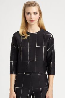 Giambattista Valli Windowpane Jacquard Top - Lyst