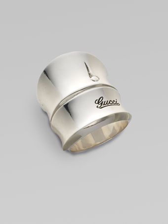 Gucci Sterling Silver Bamboo Ring - Lyst