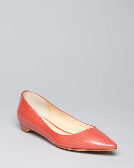 orange pointed toe flats