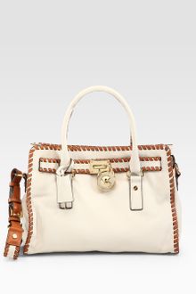 Michael by Michael Kors Hamilton Whipstitched Leather Satchel - Lyst