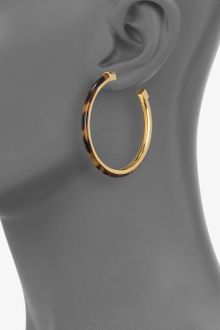 Michael Kors Tortoise Print Hoop Earrings - Lyst