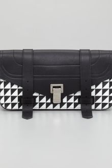 Proenza Schouler Ps1 Pouchette Triangleprint Clutch Bag Blackwhite - Lyst
