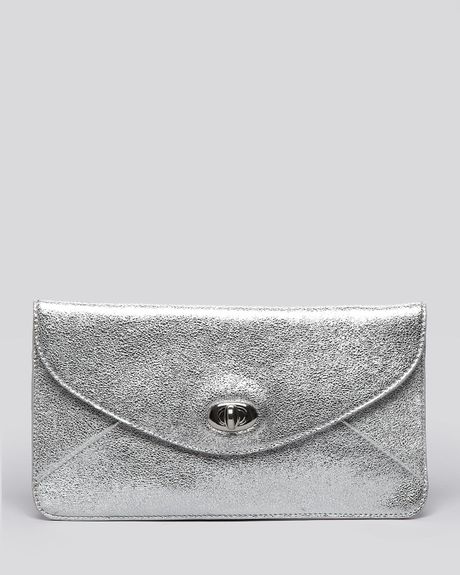 leather silver clutch