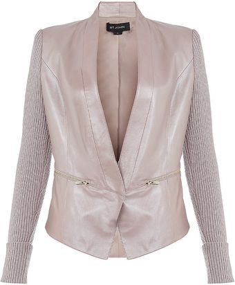 St. John Leather Jacket - Lyst