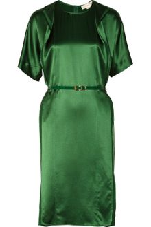 Stella McCartney Belted Silk-Satin Dress - Lyst