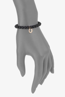 Sydney Evan Diamond Black Onyx 14k Yellow Gold Horseshoe Bracelet - Lyst