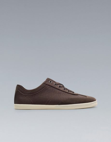 Zara Nylon Plimsoll in Brown for Men
