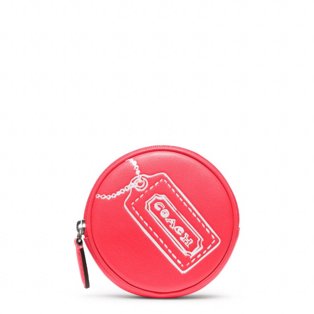 Coach Legacy Motif Round Coin Purse in Red (sv/watermelon) | Lyst