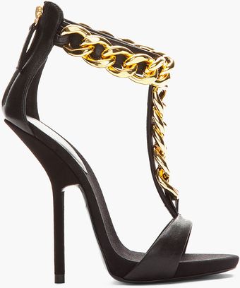 Giuseppe Zanotti Leather and Gold Chain Alien 115 Heels - Lyst