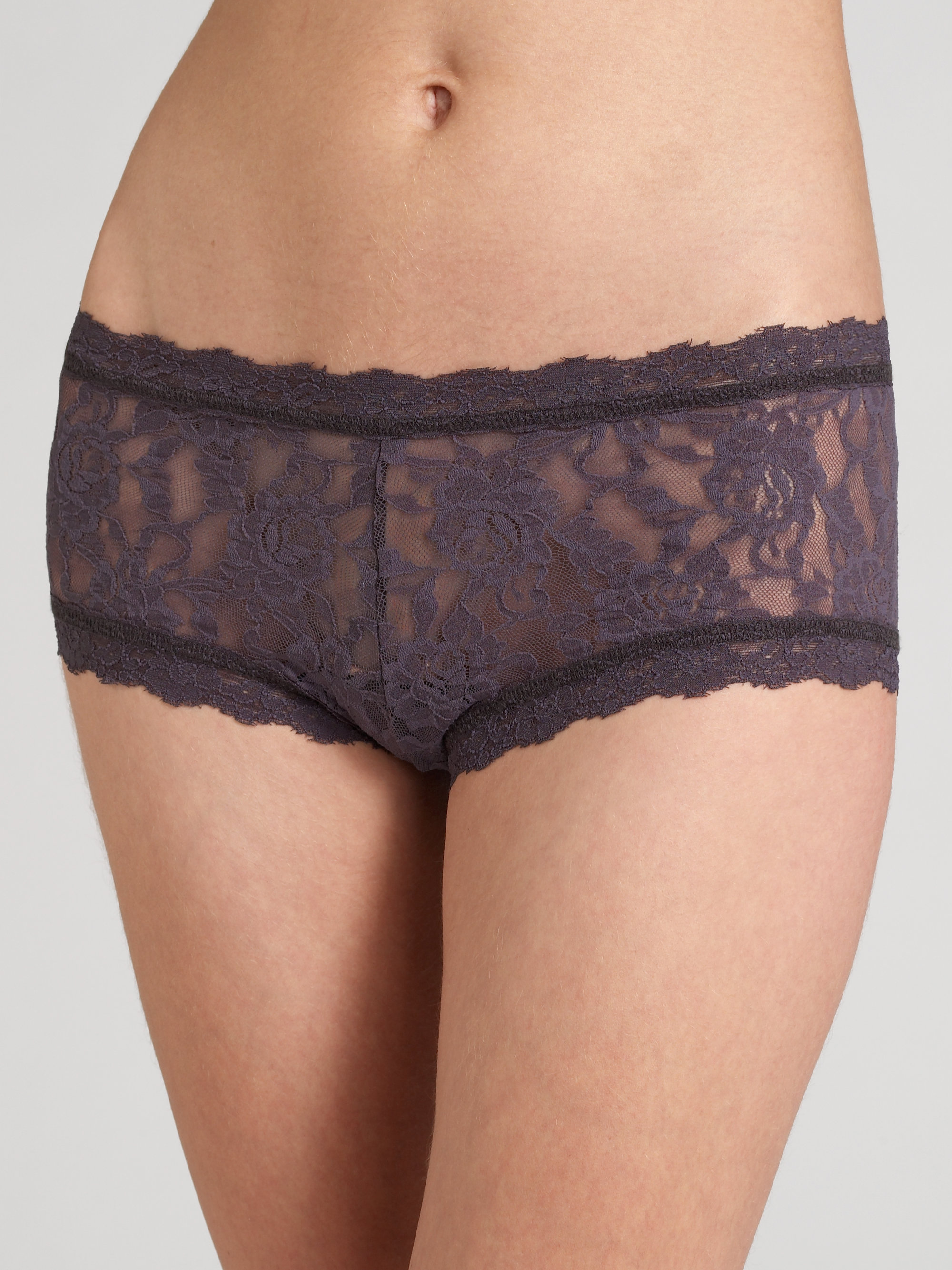 Hanky Panky Signature Lace Boy Shorts in Blue (granite) Lyst