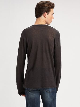 Joe's Logan Linen Henley Shirt - Lyst