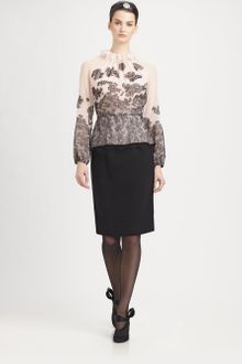 Oscar de la Renta Wool Skirt - Lyst