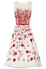 Oscar de la Renta Embroidered Silkorganza Dress