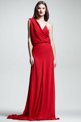 Wes Gordon Draped Chiffon Gown