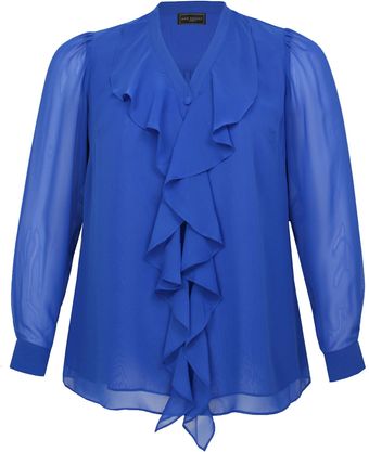 Ann Harvey Bright Blue Waterfall Front Blouse - Lyst